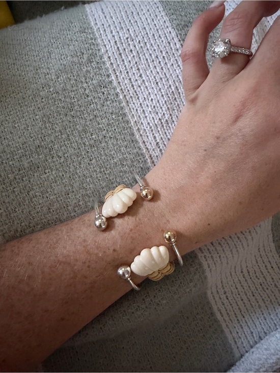 Hand Crafted Jewelry - Nantucket Woven Bracelet Acrylic Ivory Shell Accent Cuff  - Women Jewelry